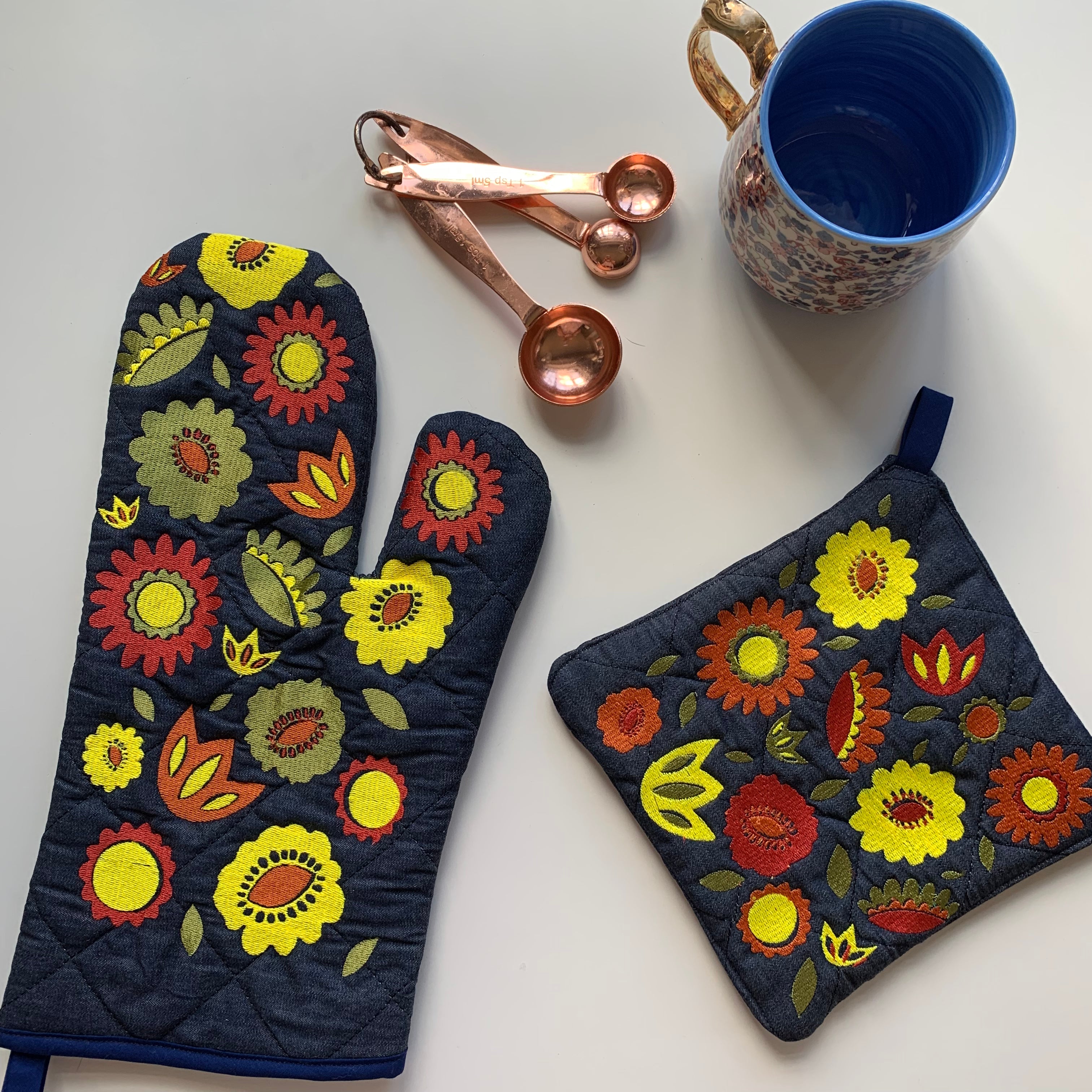 Floral Oven Mit Set | Autumn Leaves