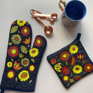 Floral Oven Mit Set | Autumn Leaves
