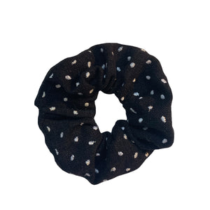 Black Scrunchie with White Polka Dots