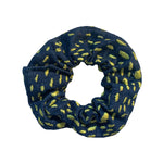 Denim Scrunchie with Lime Green Spots