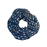 Denim Scrunchie with White Spots