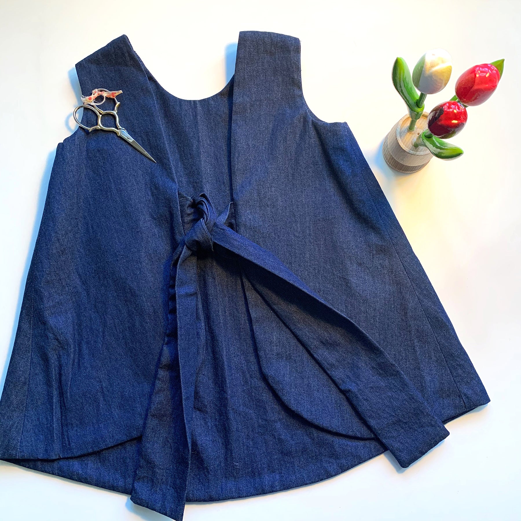 Denim Dress with Tie Back | Folk Garden
