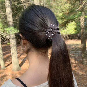 Black Scrunchie with White Polka Dots