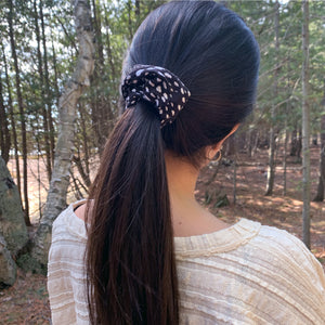 Black Scrunchie with White Spots