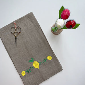 Nuetral Linen Towel | Lemoncello