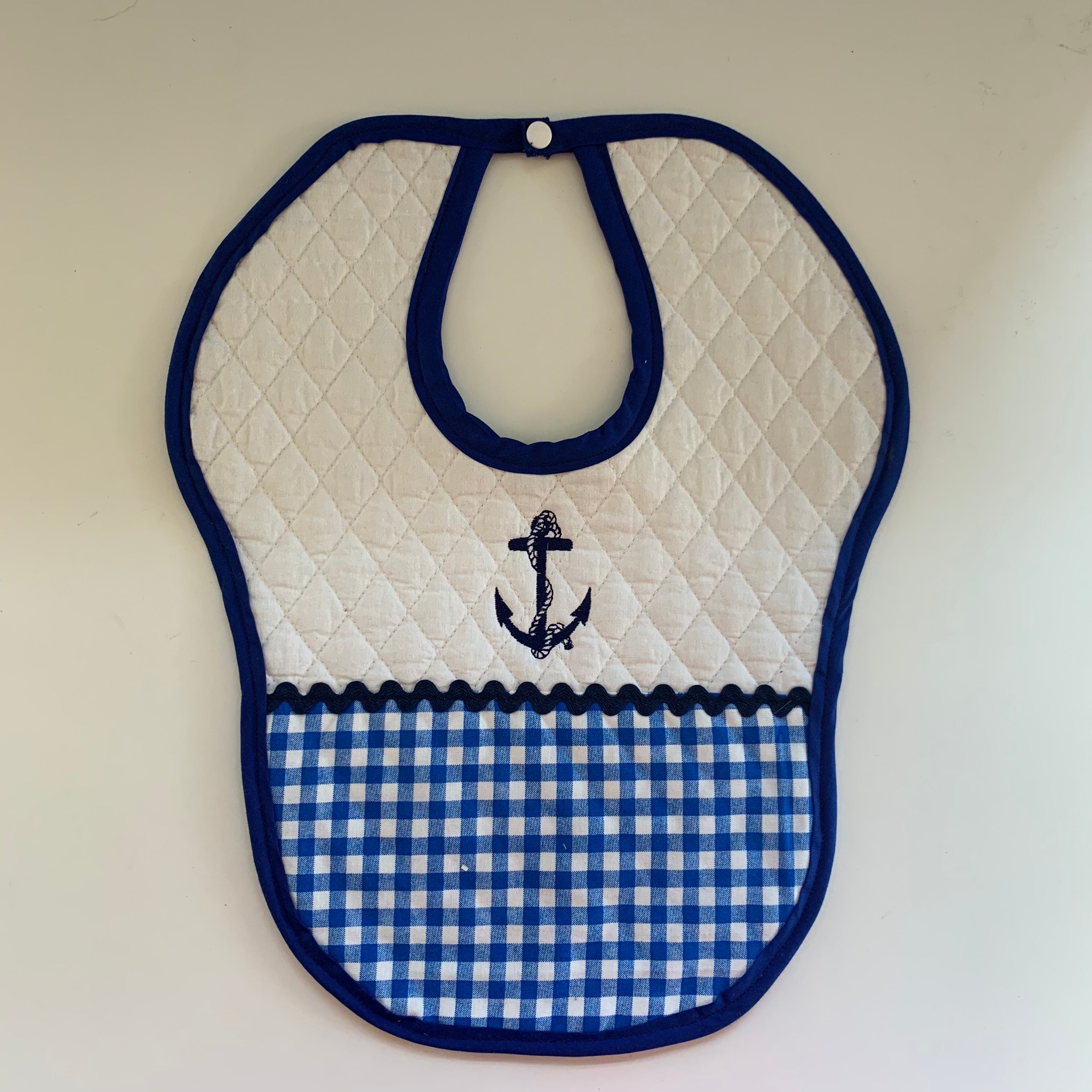 Quilted Anchor Baby Bib