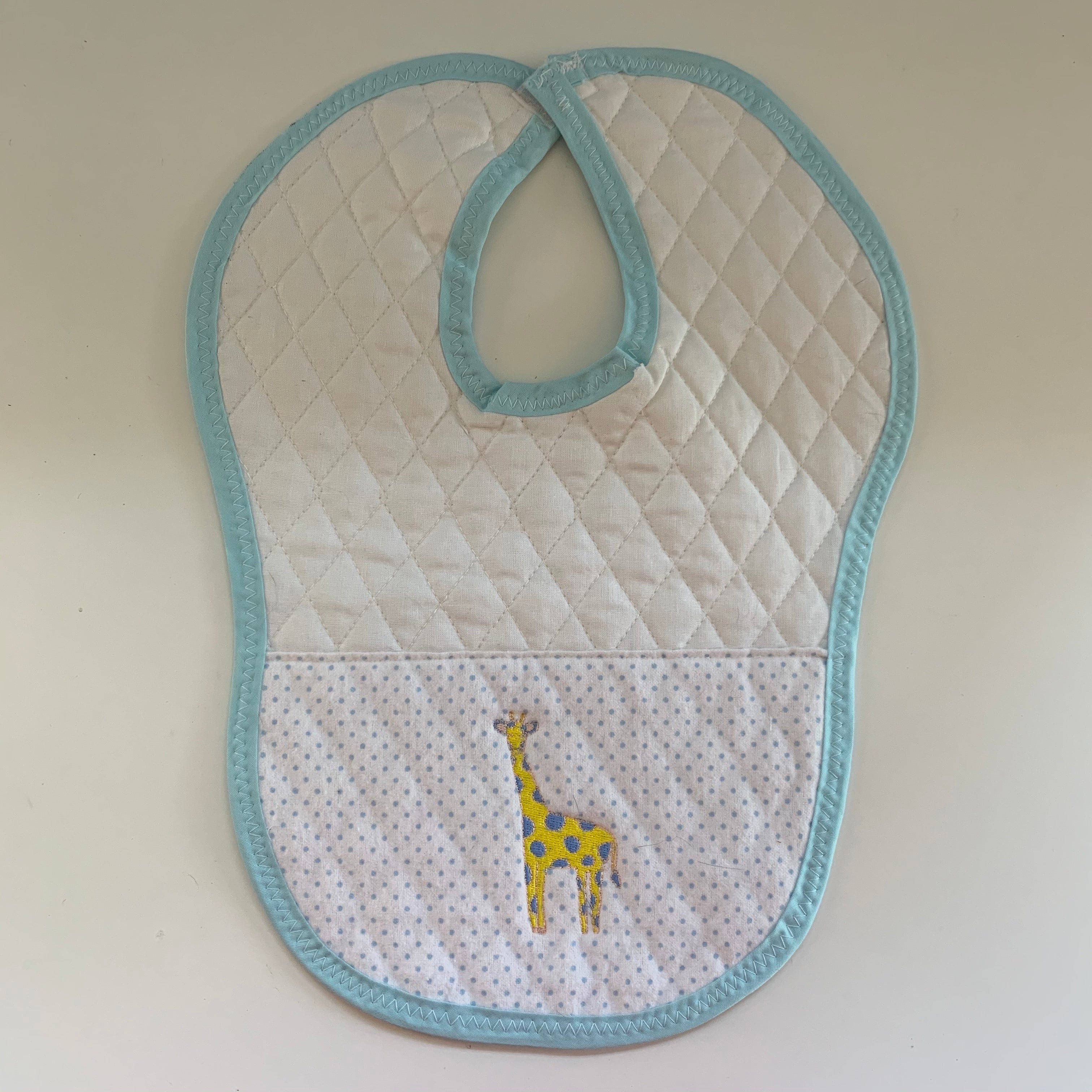 Quilted Yellow Giraffe Baby Bib