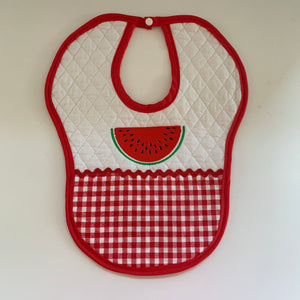 Quilted Watermelon Baby Bib