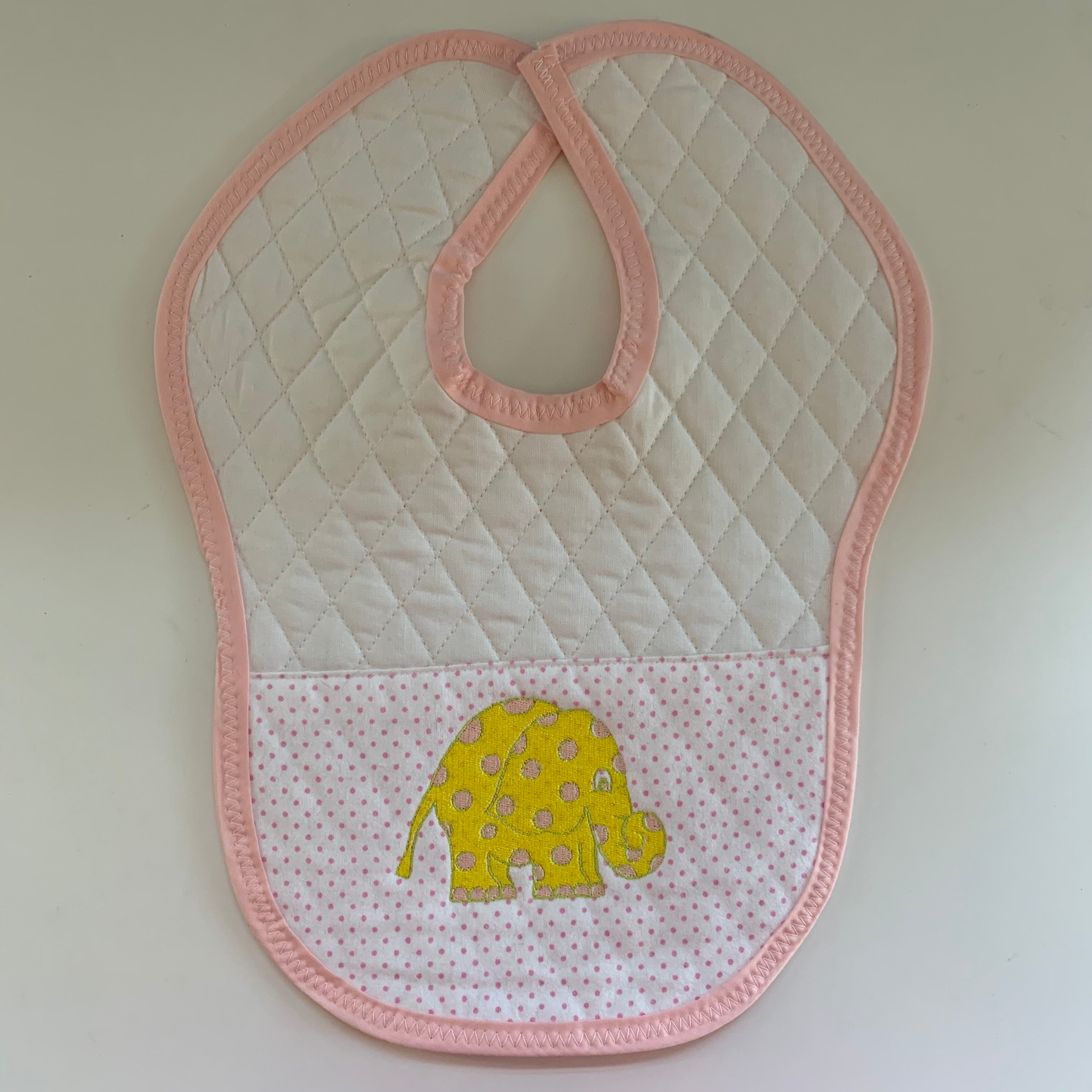 Quilted Yellow Elephant Baby Bib