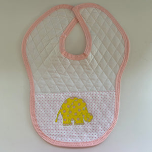 Quilted Yellow Elephant Baby Bib