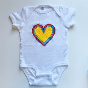 Rainbow Heart Onesie | Yellow Colorway